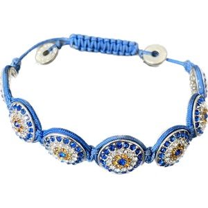 The Greek Evil  Eye adjustable bracelet with Swarovski crystals